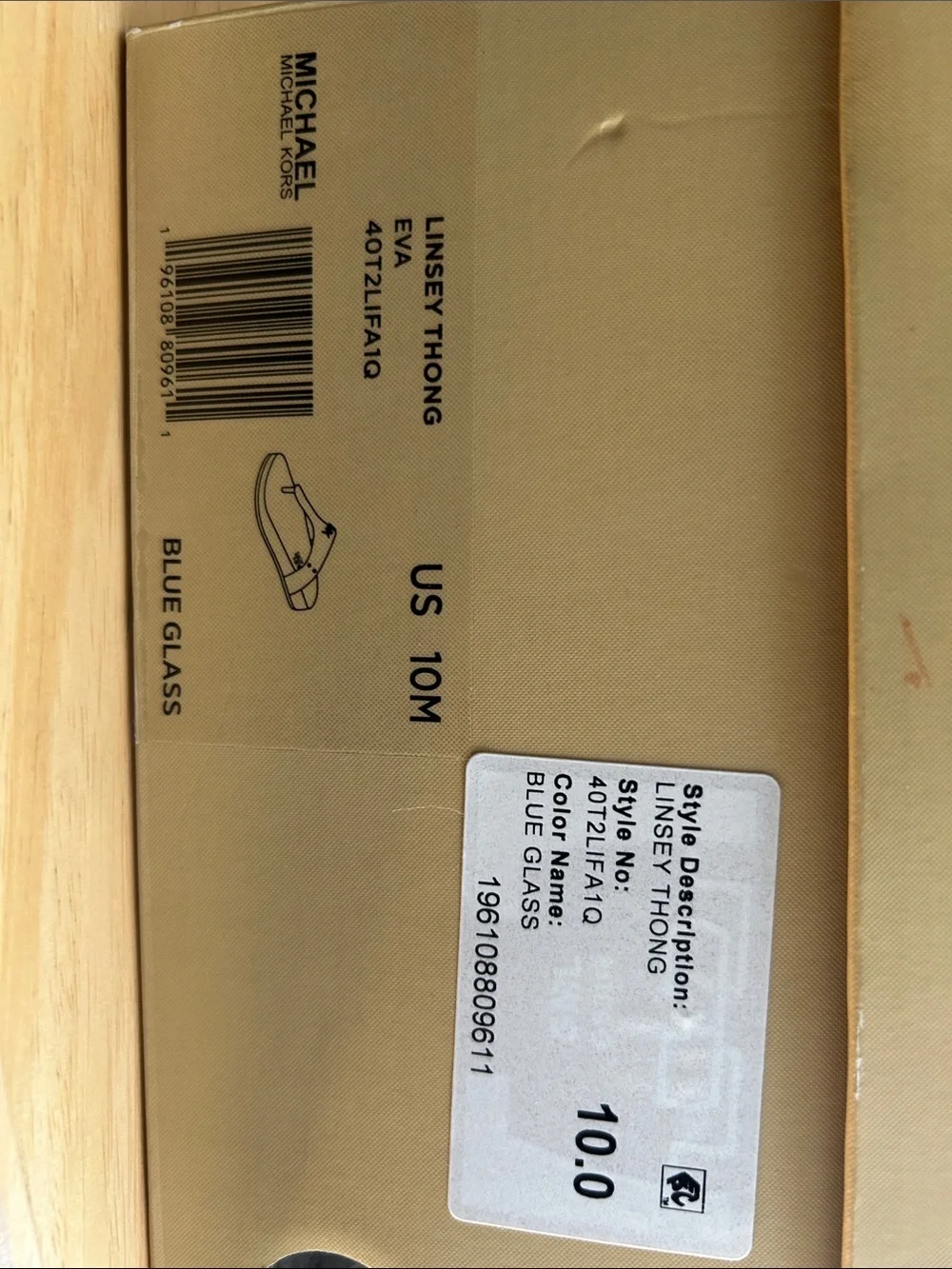 Michael Kors White Thong Sandals with Rose Gold MK Logo